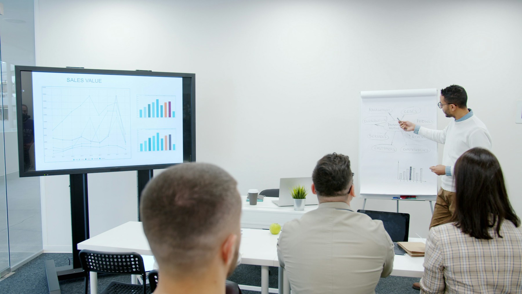 Gulf business leaders working through a transformation programme in a modern meeting room
